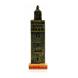 Magnet artisanal : Minaret de mosquée ancienne au Maroc en relief 3D (Morocco)