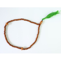 Petit chapelet artisanal fait main (Misbaha) à 99 perles en bois (16 cm)