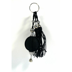 Pendentif décoratif / Porte-clés artisanal fabriqué à la main en sabra - Noir