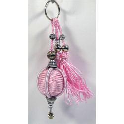 Porte-clés artisanal fabriqué à la main en sabra - Rose clair