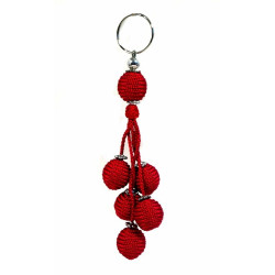 Pendentif décoratif / Porte-clés artisanal fabriqué à la main en sabra - Rouge
