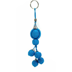 Pendentif/Porte-clés artisanal fabriqué à la main en sabra - Bleu
