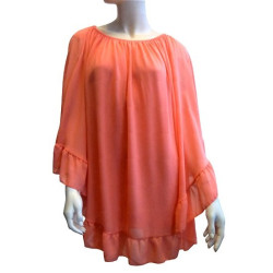 Top de type poncho pour femme - Taille standard - Couleur corail